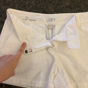 White Eyelet Loft Shorts Sz 2
